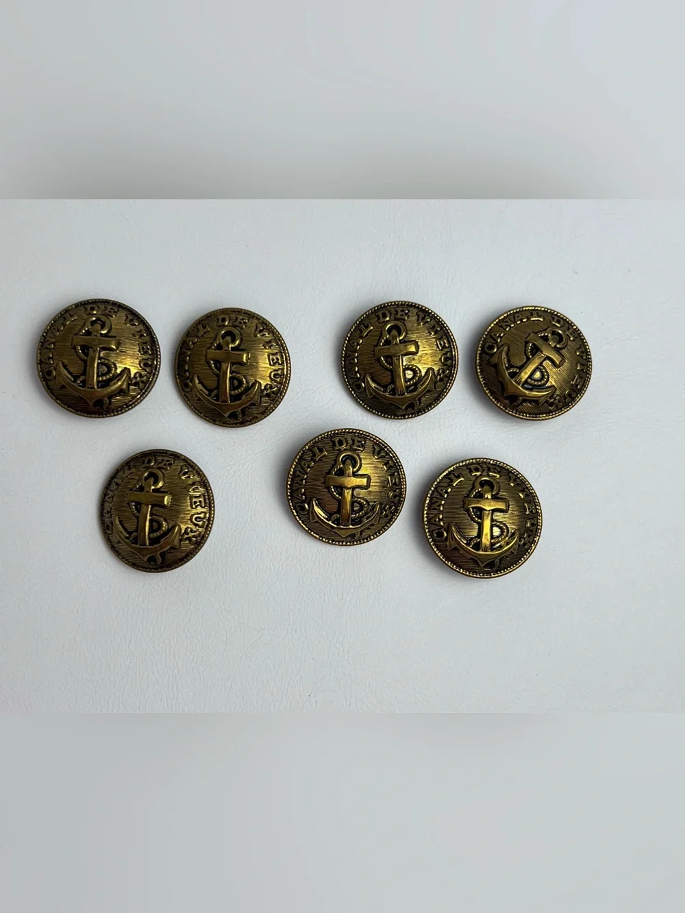 VTG Lot of 7 Canal de Vieux Navy/Anchor/Rope Metal Brass/Bronze Button